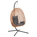 ΚΡΕΜΑΣΤΗ ΦΩΛΙΑ NESTA HM6468.05 ΜΑΥΡΟ ΜΕΤΑΛΛΟ--ΚΑΦΕ P.E.RATTAN 100x100x190Υεκ.