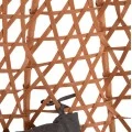 ΚΡΕΜΑΣΤΗ ΦΩΛΙΑ NESTA HM6468.05 ΜΑΥΡΟ ΜΕΤΑΛΛΟ--ΚΑΦΕ P.E.RATTAN 100x100x190Υεκ.