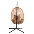 ΚΡΕΜΑΣΤΗ ΦΩΛΙΑ NESTA HM6468.05 ΜΑΥΡΟ ΜΕΤΑΛΛΟ--ΚΑΦΕ P.E.RATTAN 100x100x190Υεκ.