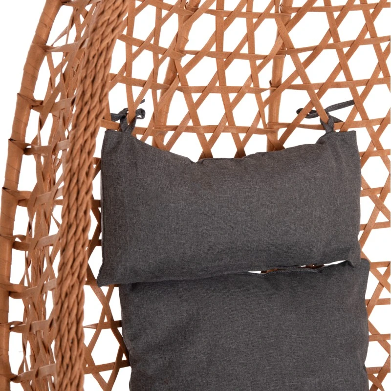 ΚΡΕΜΑΣΤΗ ΦΩΛΙΑ NESTA HM6468.05 ΜΑΥΡΟ ΜΕΤΑΛΛΟ--ΚΑΦΕ P.E.RATTAN 100x100x190Υεκ.