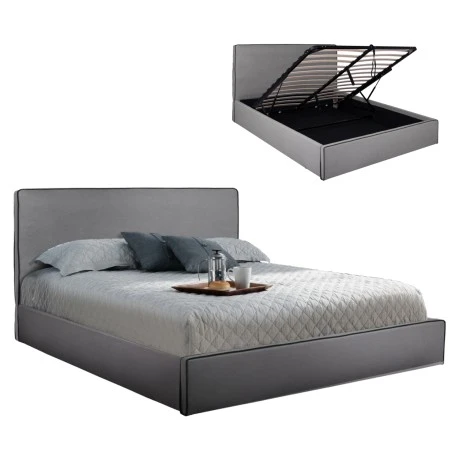 ΚΡΕΒΑΤΙ ALLIE HM584.01 160x200 εκ. ΜΕ ΑΠΟΘΗΚΕΥΤΙΚΟ ΧΩΡΟ ΓΚΡΙ ΥΦΑΣΜΑ