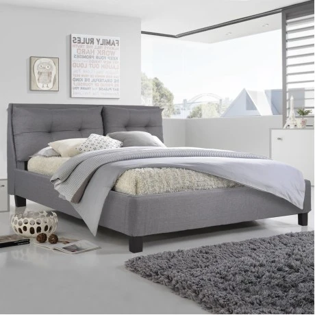 ΚΡΕΒΑΤΙ BILLIE 160x200 εκ. ΜΕ ΥΦΑΣΜΑ ΓΚΡΙ HM551.05
