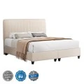 ΚΡEΒΑΤΙ ΔΙΠΛΟ LUTHER HM717 ΜΠΕΖ ΥΦΑΣΜΑ ΓΙΑ ΣΤΡΩΜΑ 160x200εκ.