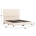 ΚΡEΒΑΤΙ ΔΙΠΛΟ LUTHER HM717 ΜΠΕΖ ΥΦΑΣΜΑ ΓΙΑ ΣΤΡΩΜΑ 160x200εκ.