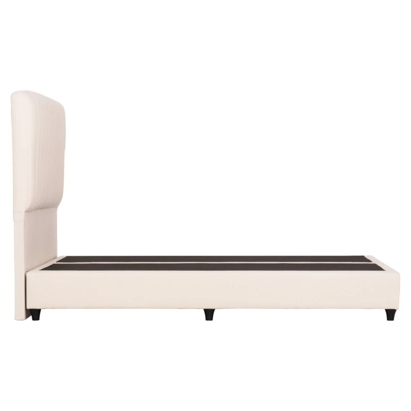 ΚΡEΒΑΤΙ ΔΙΠΛΟ LUTHER HM717 ΜΠΕΖ ΥΦΑΣΜΑ ΓΙΑ ΣΤΡΩΜΑ 160x200εκ.