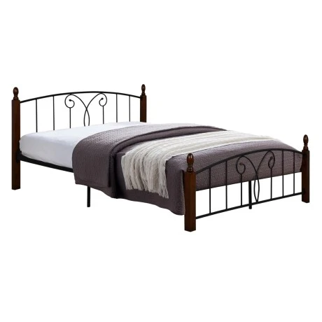 ΚΡΕΒΑΤΙ ΔΙΠΛΟ SUZIE HM585 ΓΙΑ ΣΤΡΩΜΑ 150x200 εκ. ΜΕΤΑΛΛΟ RUBBERWOOD