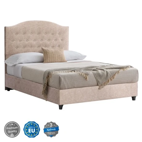 ΚΡΕΒΑΤΙ MALENA ΑΠΟ ΜΠΕΖ ΥΦΑΣΜΑ NUBUCK HM647.22 ΓΙΑ ΣΤΡΩΜΑ 120x200 εκ.