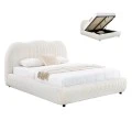 ΚΡΕΒΑΤΙ ΔΙΠΛΟ ΜΕ ΑΠΟΘ.ΧΩΡΟ KALLY HM729.03 ΜΠΕΖ FAUX FUR ΥΦΑΣΜΑ--ΣΤΡΩΜΑ 160x200εκ