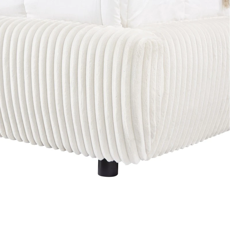 ΚΡΕΒΑΤΙ ΔΙΠΛΟ ΜΕ ΑΠΟΘ.ΧΩΡΟ KALLY HM729.03 ΜΠΕΖ FAUX FUR ΥΦΑΣΜΑ--ΣΤΡΩΜΑ 160x200εκ