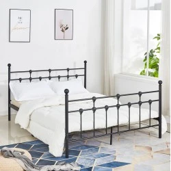 ΚΡΕΒΑΤΙ ΜΕΤΑΛΛΙΚΟ KAMIL 150x200 εκ. ΜΑΥΡΟ ΧΡΩΜΑ HM575.01