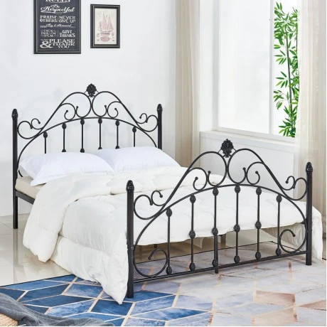 ΚΡΕΒΑΤΙ ΜΕΤΑΛΛΙΚΟ MADEN 150x200 εκ. ΜΑΥΡΟ ΧΡΩΜΑ HM576.01
