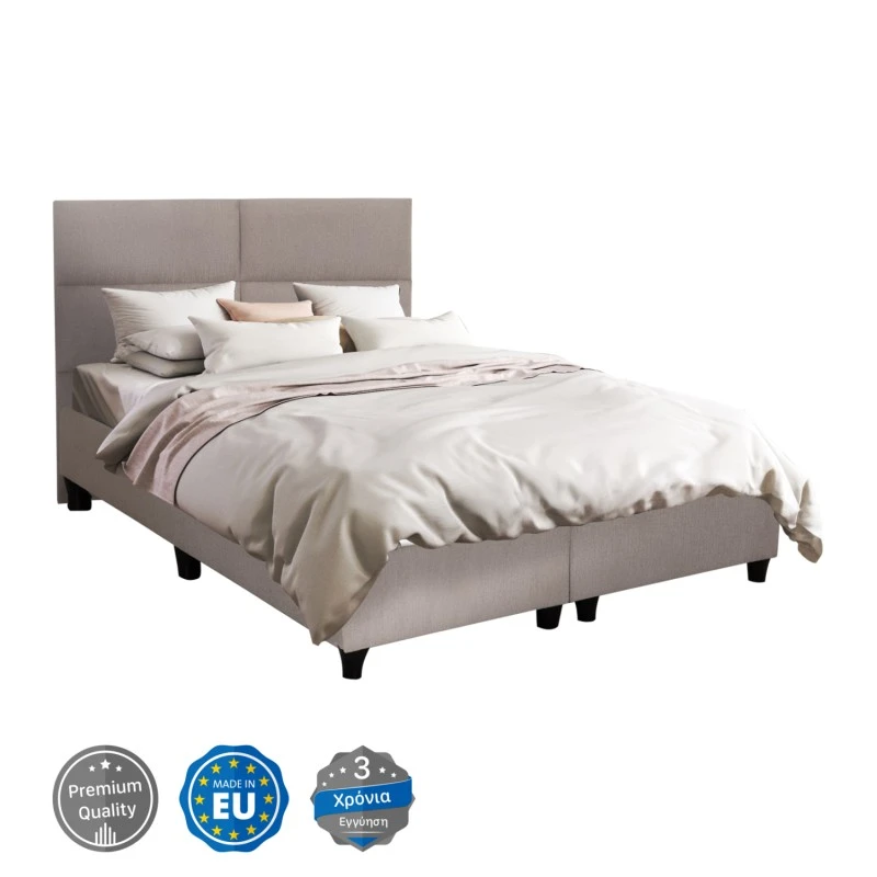 ΚΡΕΒΑΤΙ MILO HM616.32 ΜΠΕΖ ΥΦΑΣΜΑ ΓΙΑ ΣΤΡΩΜΑ 160x200εκ