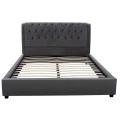 ΚΡΕΒΑΤΙ ODALYS 150X200 ΒΕΛΟΥΔΟ ΥΦΑΣΜΑ ΓΚΡΙ HM549.11 164x223x100 εκ.