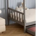 ΚΡΕΒΑΤΙ ΠΑΙΔΙΚΟ KLARICE HM680.05 τ.MONTESSORI-2 ΣΥΡΤΑΡΙΑ- ΞΥΛΟ ΠΕΥΚΟΥ ΓΚΡΙ-190x90εκ