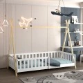 ΚΡΕΒΑΤΙ ΠΑΙΔΙΚΟ ΜΕ ΚΑΓΚΕΛΑ MUNK HM739.03 τ.MONTESSORI ΠΕΥΚΟ ΦΥΣΙΚΟ-ΛΕΥΚΟ--190x90εκ