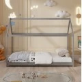 ΚΡΕΒΑΤΙ ΠΑΙΔΙΚΟ PEPE HM677.05 τ.MONTESSORI ΞΥΛΟ ΠΕΥΚΟ ΓΚΡΙ- 190x90εκ