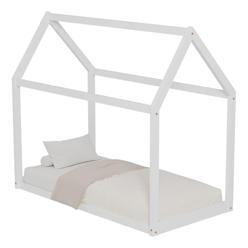 ΚΡΕΒΑΤΙ ΠΑΙΔΙΚΟ PEPE HM678.03 τ.MONTESSORI ΞΥΛΟ ΠΕΥΚΟ ΛΕΥΚΟ- 140x70εκ
