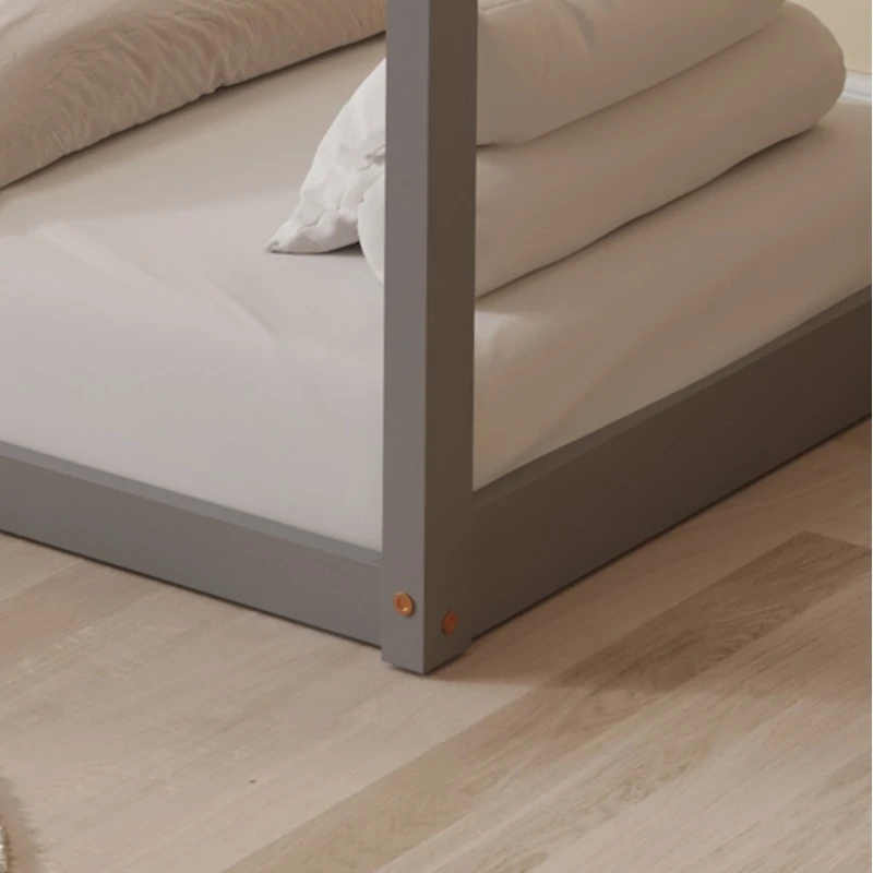 ΚΡΕΒΑΤΙ ΠΑΙΔΙΚΟ PEPE HM678.05 τ.MONTESSORI ΞΥΛΟ ΠΕΥΚΟ ΓΚΡΙ- 140x70εκ