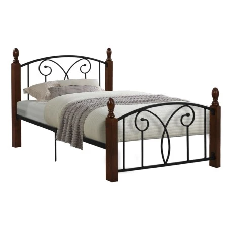 ΚΡΕΒΑΤΙ SUZIE HM600 ΜΕΤΑΛΛΟ RUBBERWOOD ΓΙΑ ΣΤΡΩΜΑ 110Χ190 εκ.