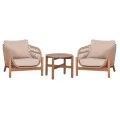 LOUNGE ΣΕΤ SANJI HM21214 ΤΡΑΠΕΖΙ & 2 ΠΟΛΥΘΡΟΝΕΣ--ΞΥΛΟ ΑΚΑΚΙΑΣ-ΑΛΟΥΜΙΝΙΟ-ΣΧΟΙΝΙ