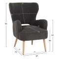 ΜΠΕΡΖΕΡΑ ΠΟΛΥΘΡΟΝΑ MYLIE ΓΚΡΙ ΜΠΟΥΚΛΕ HM8394.21 66X75X93Υ εκ.