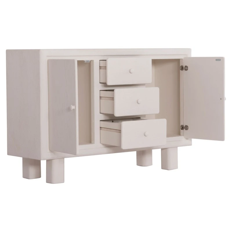 ΜΠΟΥΦΕΣ ΣΕΙΡΑ SANTORINI HM18048 MDF ΣΕ ΥΠΟΛΕΥΚΟ ΧΡΩΜΑ-3 ΣΥΡΤΑΡΙΑ & 2 ΠΟΡΤΕΣ 120x38x80Υεκ.