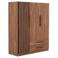 ΝΤΟΥΛΑΠΑ 3ΦΥΛΛΗ ΜΕ 2 ΣΥΡΤΑΡΙΑ HARRY HM18390.01 ΜΕΛΑΜΙΝΗ ΦΥΣΙΚΟ & ΜΑΥΡΟ 150x55x180Υεκ