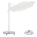 ΟΜΠΡΕΛΑ ΜΕ ΒΑΣΗ ΣΕΙΡΑ CANNOPY (flower) HM21286.02 ΑΛΟΥΜΙΝΙΟ-ΓΡΑΝΙΤΗΣ-ΛΕΥΚΟ 2,38x2,2μ