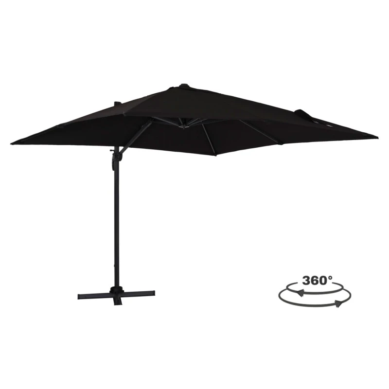 ΟΜΠΡΕΛΑ SHADER HM6025.03 ALU ΕΠΑΓΓΕΛΜΑΤΙΚΗ ΚΡΕΜΑΣΤΗ 3X3 360 ΜΟΙΡΩΝ ME ΜΑΥΡΟ ΑΚΡΥΛΙΚΟ ΠΑΝΙ