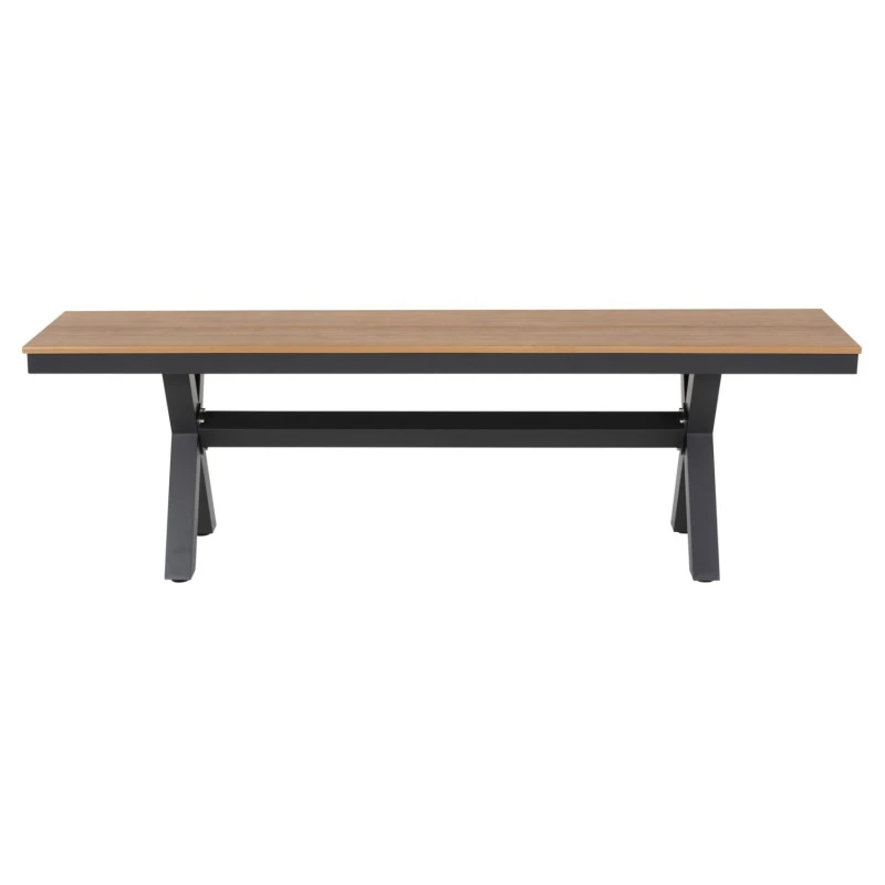 ΠΑΓΚΑΚΙ ΑΛΟΥΜΙΝΙΟΥ TAWNEE HM6038.01 ΑΝΘΡΑΚΙ ΜΕ POLYWOOD ΚΑΘΙΣΜΑ ΣΕ ΦΥΣΙΚΟ ΧΡΩΜΑ 150x36x45Υεκ.