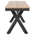 ΠΑΓΚΑΚΙ ΑΛΟΥΜΙΝΙΟΥ TAWNEE HM6038.01 ΑΝΘΡΑΚΙ ΜΕ POLYWOOD ΚΑΘΙΣΜΑ ΣΕ ΦΥΣΙΚΟ ΧΡΩΜΑ 150x36x45Υεκ.
