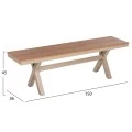 ΠΑΓΚΑΚΙ ΑΛΟΥΜΙΝΙΟΥ TAWNEE HM6038.04 ΣΑΜΠΑΝΙ-POLYWOOD ΚΑΘΙΣΜΑ ΦΥΣΙΚΟ 150x36x45Υεκ.