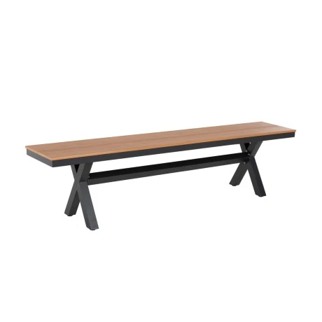 ΠΑΓΚΑΚΙ ΑΛΟΥΜΙΝΙΟΥ TAWNEE HM6040.01 ΑΝΘΡΑΚΙ-POLYWOOD ΚΑΘΙΣΜΑ ΦΥΣΙΚΟ 220x36x44,5Υεκ.