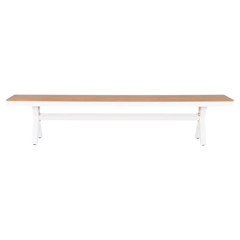 ΠΑΓΚΑΚΙ ΑΛΟΥΜΙΝΙΟΥ TAWNEE HM6040.02 ΛΕΥΚΟ-POLYWOOD ΚΑΘΙΣΜΑ ΦΥΣΙΚΟ 220x36x44,5Υεκ.
