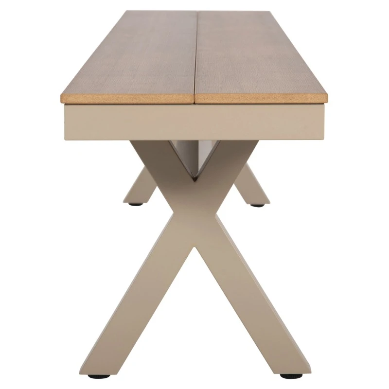 ΠΑΓΚΑΚΙ ΑΛΟΥΜΙΝΙΟΥ TAWNEE HM6040.04 ΣΑΜΠΑΝΙ-POLYWOOD ΚΑΘΙΣΜΑ ΦΥΣΙΚΟ 220x36x44,5Υεκ.