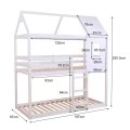 ΠΑΙΔΙΚΗ ΚΟΥΚΕΤΑ ΣΠΙΤΑΚΙ  τ.MONTESSORI HOOD HM705.03 ΞΥΛΟ ΠΕΥΚΟΥ ΣΕ ΛΕΥΚΟ-ΣΤΡΩΜΑΤΑ 190x90εκ