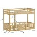 ΠΑΙΔΙΚΗ ΚΟΥΚΕΤΑ τ.MONTESSORI ΜΕ ΠΑΡΚΑΚΙ PLAYKID HM703.01 ΞΥΛΟ ΠΕΥΚΟΥ ΦΥΣΙΚΟ ΓΙΑ 190x90εκ