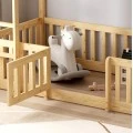 ΠΑΙΔΙΚΗ ΚΟΥΚΕΤΑ τ.MONTESSORI ΜΕ ΠΑΡΚΑΚΙ PLAYKID HM703.01 ΞΥΛΟ ΠΕΥΚΟΥ ΦΥΣΙΚΟ ΓΙΑ 190x90εκ