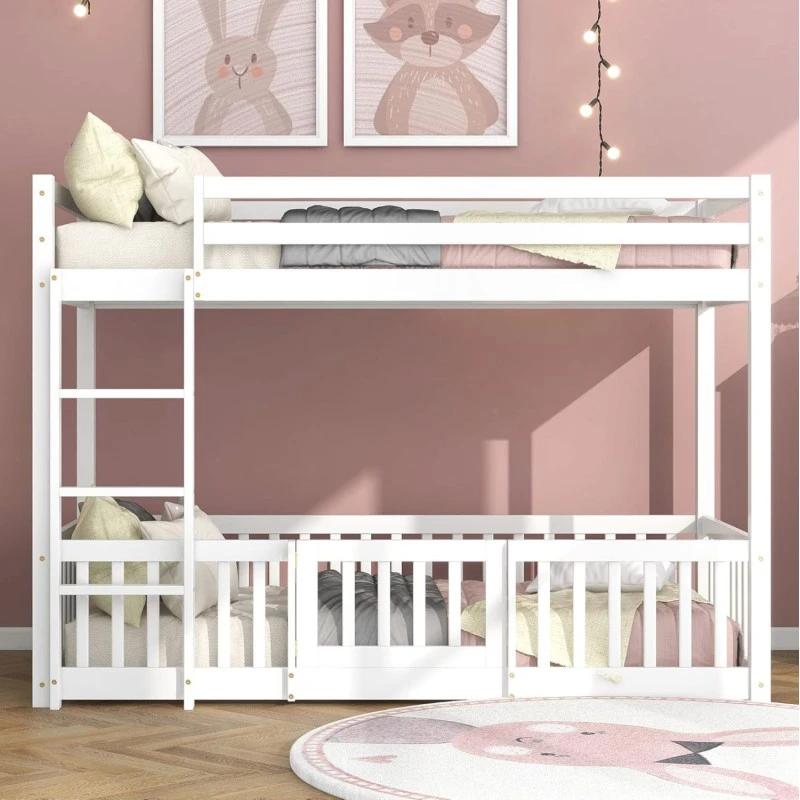 ΠΑΙΔΙΚΗ ΚΟΥΚΕΤΑ τ.MONTESSORI ΜΕ ΠΑΡΚΑΚΙ PLAYKID HM703.03 ΞΥΛΟ ΠΕΥΚΟΥ ΛΕΥΚΟ ΓΙΑ 190x90εκ