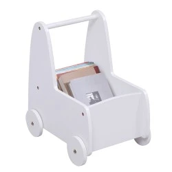 ΠΑΙΔΙΚΟ ΤΡΟΛΕΥ/ΚΑΡΟΤΣΑΚΙ RICKI HM18341.03 MDF & ΚΟΝΤΡΑΠΛΑΚΕ ΛΕΥΚΟ 33x45x50Υεκ