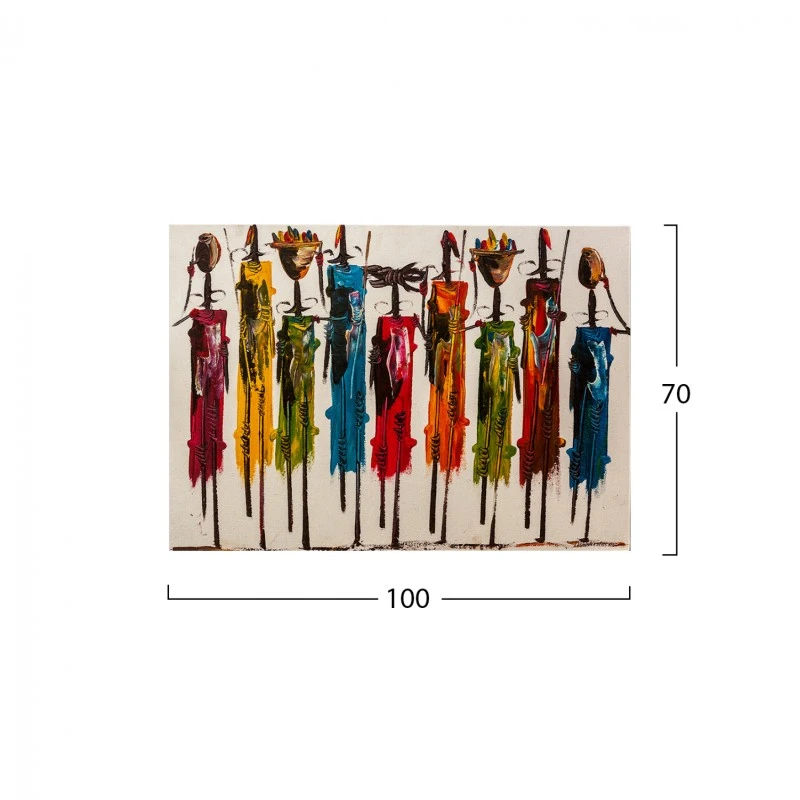 ΠΙΝΑΚΑΣ ΚΑΜΒΑΣ COLORFUL AFRICAN ART HM7197.02 100X3X70 εκ.