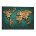 ΠΙΝΑΚΑΣ ΚΑΜΒΑΣ WORLD MAP HM7197.01 100X3X70 εκ.