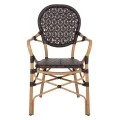 ΠΟΛΥΘΡΟΝΑ ΑΛΟΥΜΙΝΙΟΥ BAMBOO LOOK ΚΑΦΕ ΚΑΙ ΚΑΦΕ PE RATTAN HM5926.01 56x62x95Yεκ.