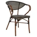 ΠΟΛΥΘΡΟΝΑ ΑΛΟΥΜΙΝΙΟΥ CLAY BAMBOO LOOK ΚΑΦΕ ΜΕ TEXTLINE HM5025 60,5x59x81 cm