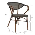 ΠΟΛΥΘΡΟΝΑ ΑΛΟΥΜΙΝΙΟΥ CLAY BAMBOO LOOK ΚΑΦΕ ΜΕ TEXTLINE HM5025 60,5x59x81 cm