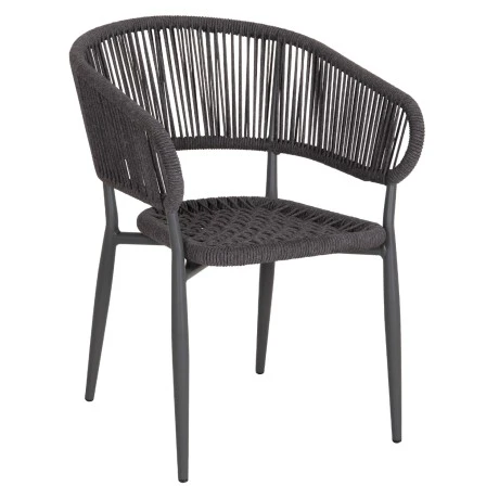 ΠΟΛΥΘΡΟΝΑ ΑΛΟΥΜΙΝΙΟΥ EULO HM5783.21 ΓΚΡΙ-TWISTED RATTAN ΓΚΡΙ 57x63x77Υεκ.