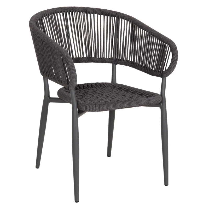 ΠΟΛΥΘΡΟΝΑ ΑΛΟΥΜΙΝΙΟΥ EULO HM5783.21 ΓΚΡΙ-TWISTED RATTAN ΓΚΡΙ 57x63x77Υεκ.