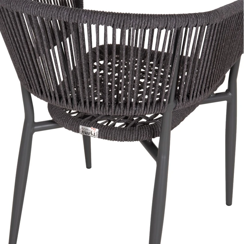 ΠΟΛΥΘΡΟΝΑ ΑΛΟΥΜΙΝΙΟΥ EULO HM5783.21 ΓΚΡΙ-TWISTED RATTAN ΓΚΡΙ 57x63x77Υεκ.