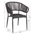 ΠΟΛΥΘΡΟΝΑ ΑΛΟΥΜΙΝΙΟΥ EULO HM5783.21 ΓΚΡΙ-TWISTED RATTAN ΓΚΡΙ 57x63x77Υεκ.
