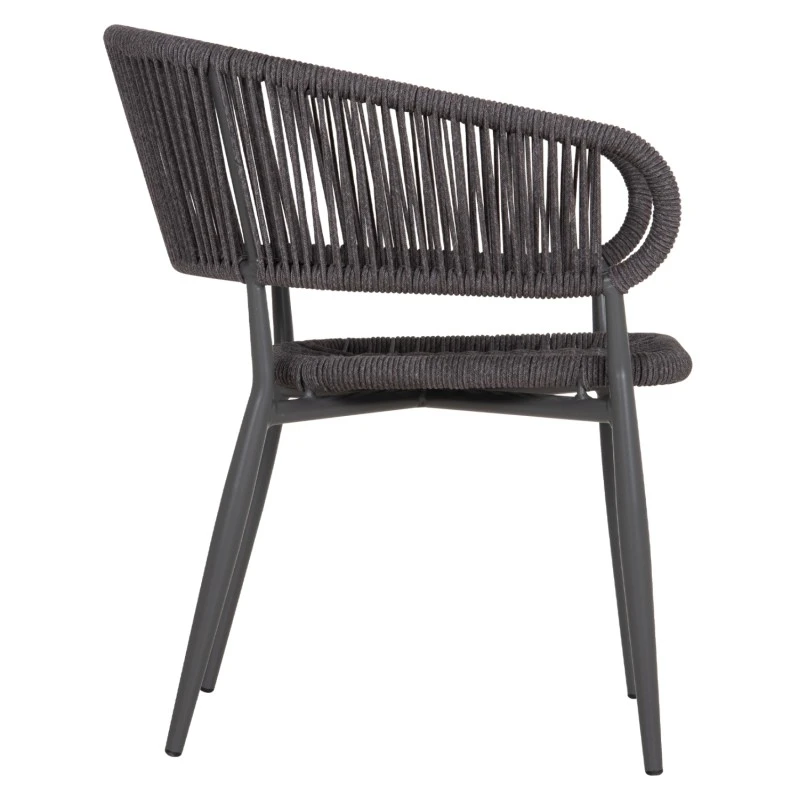 ΠΟΛΥΘΡΟΝΑ ΑΛΟΥΜΙΝΙΟΥ EULO HM5783.21 ΓΚΡΙ-TWISTED RATTAN ΓΚΡΙ 57x63x77Υεκ.